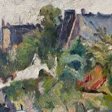 Oil on panel signed and dated 1948