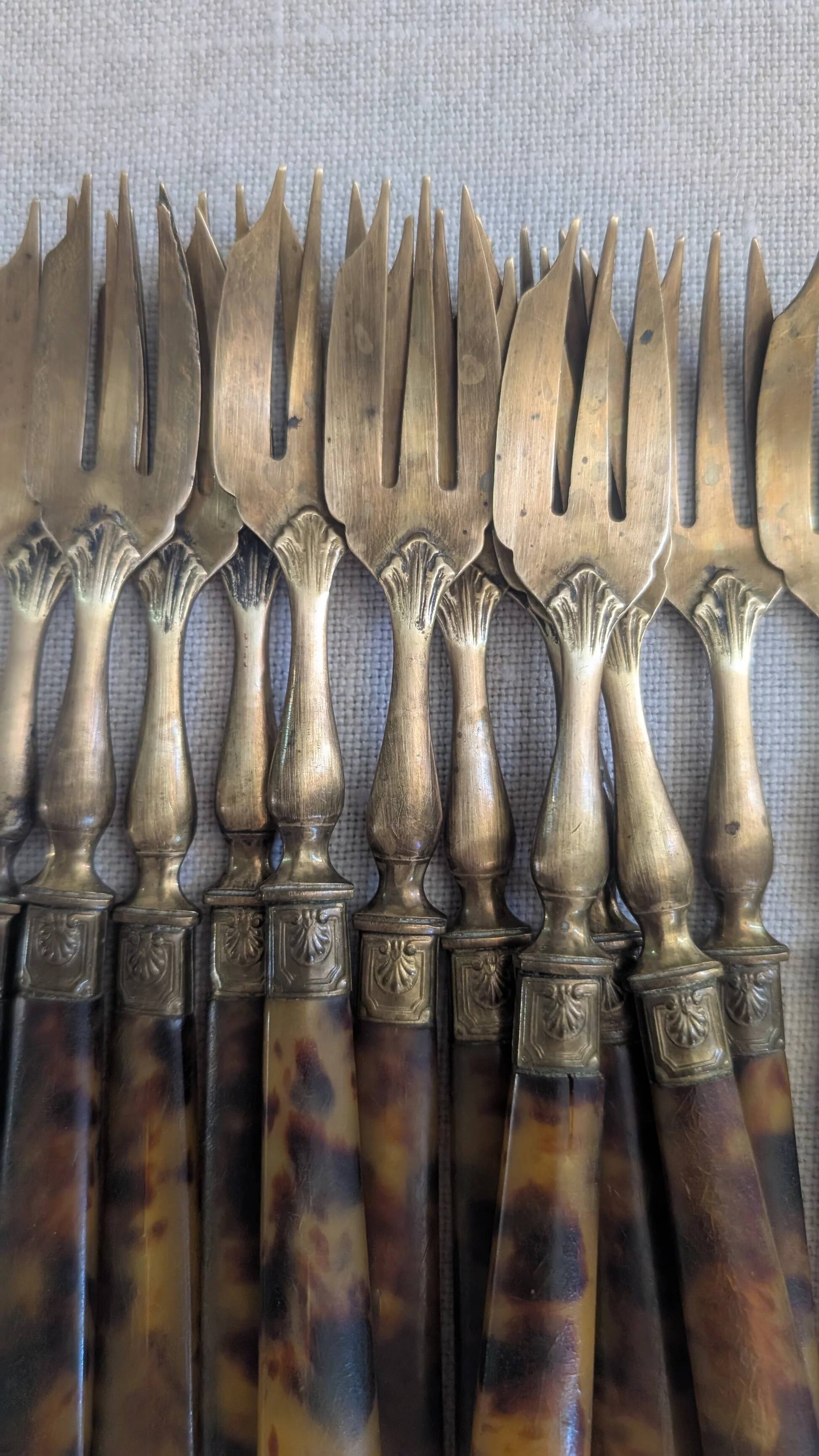 Set of 12 antique cake forks