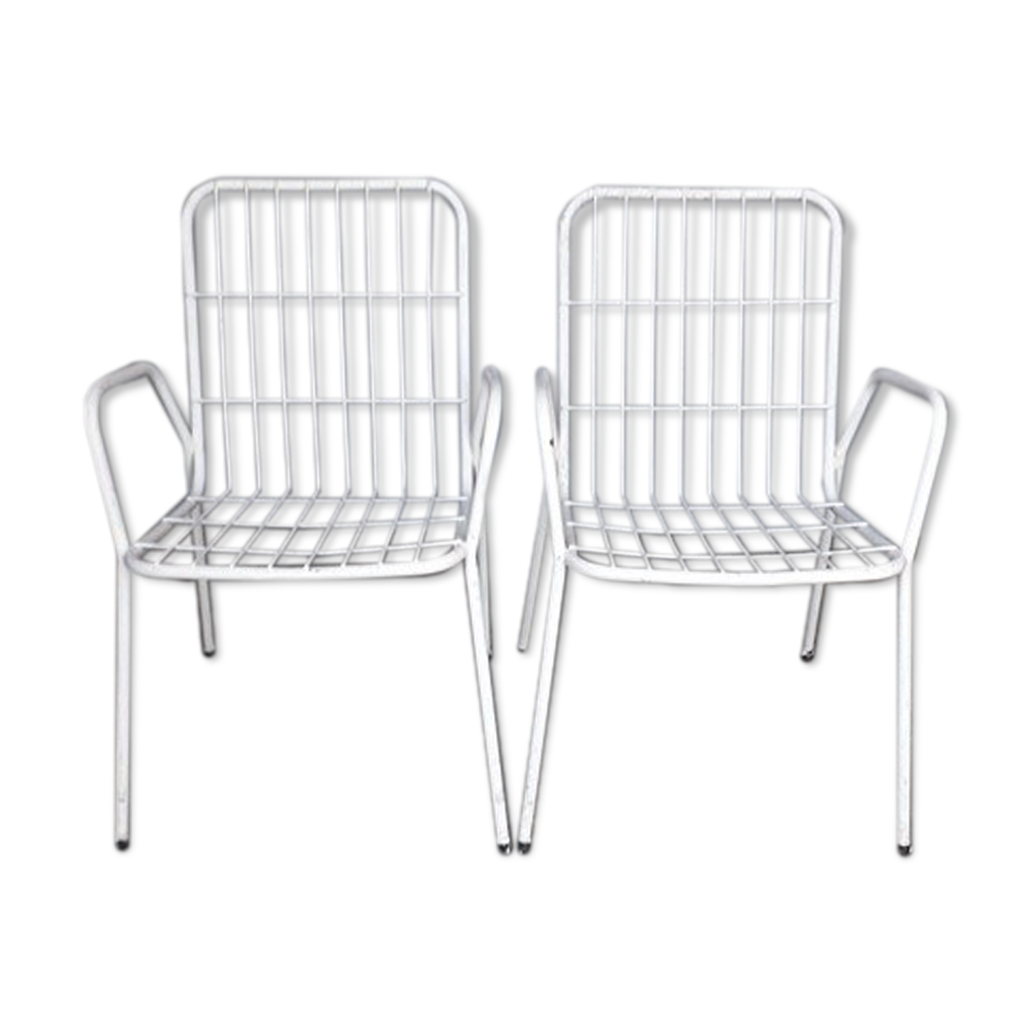 Pair 2 chairs / chairs Emu Rio metal vintage time 1960