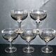 Series of 5 champagne glasses in crystal cut with