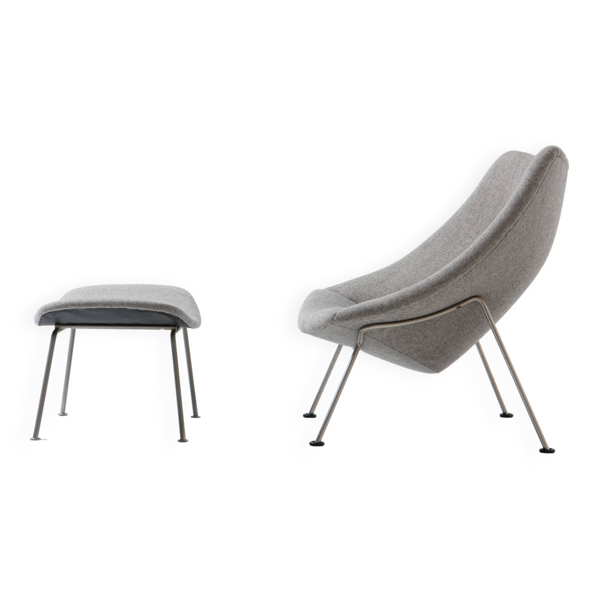 Oyster chair with Ottoman - Pierre Paulin