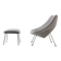 Oyster chair with Ottoman - Pierre Paulin
