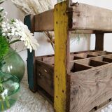 Locker- Old screen-printed wooden bottle holder