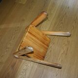 Rare vintage children's chair in solid pine by pierre grosjean 1970