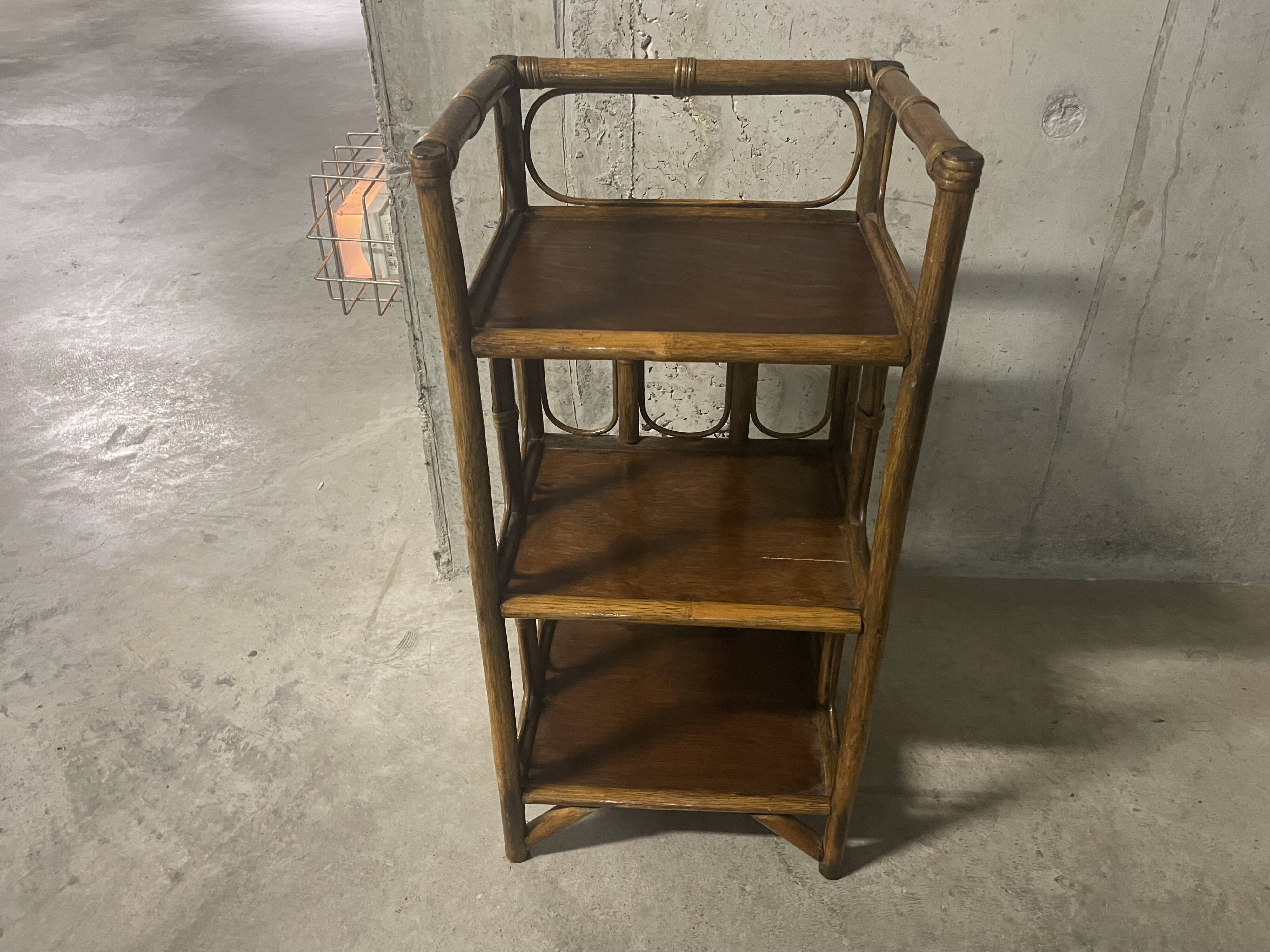 1970s rattan shelf