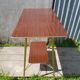 Ancient Dessert Table On Roulettes Golden Metal - Formica 70s Vintage