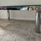 Vintage coffee table in brass and chrome metal from the 70s