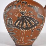 Vase en céramique peint à la main du milieu du siècle par E. Knopp pour Marzi & Remy, années 1950