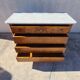 Commode style Louis Philippe en bois et marbre blanc