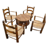 Charles Dudouyt coffee table and 4 armchairs