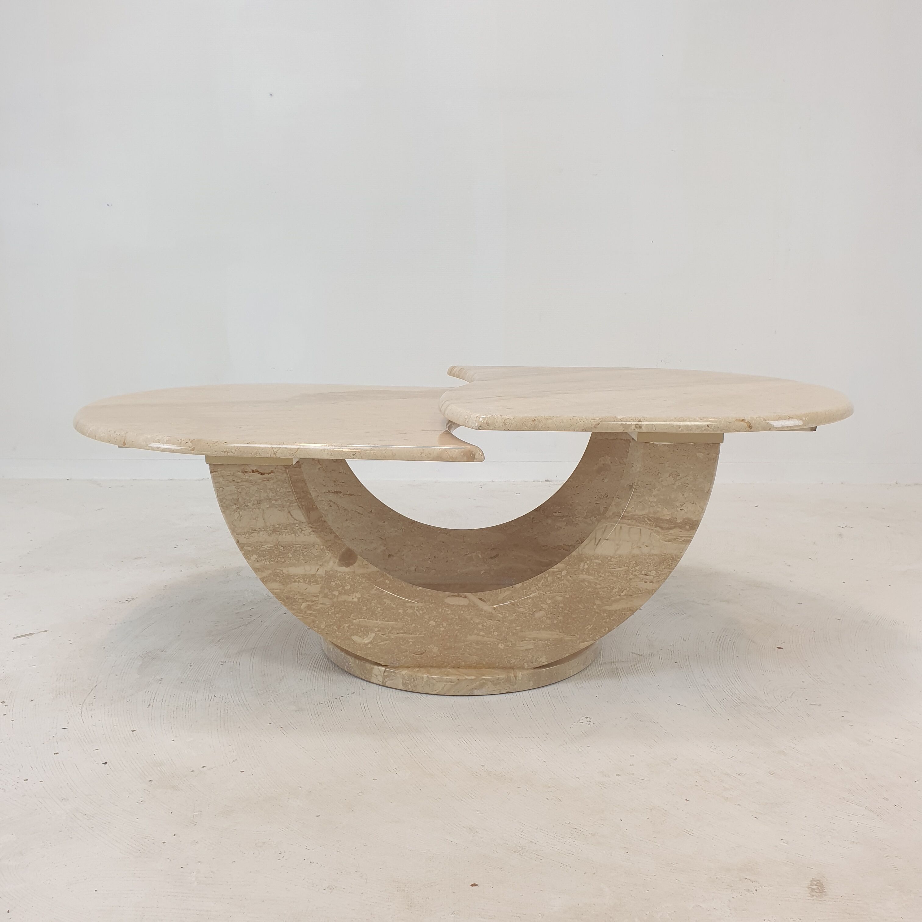 Italian travertine coffee table, 1980s