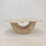 Italian travertine coffee table, 1980s
