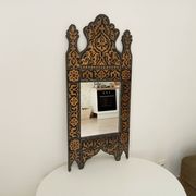 Miroir vintage années 80 de style mauresque peint à la main