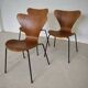 Model 3107 Dining Chairs In Teak By Arne Jacobsen For Fritz Hansen.