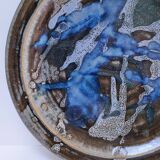 large enamelled stoneware plate signed mcb la borne