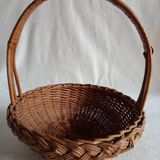 Old basket in braided wicker