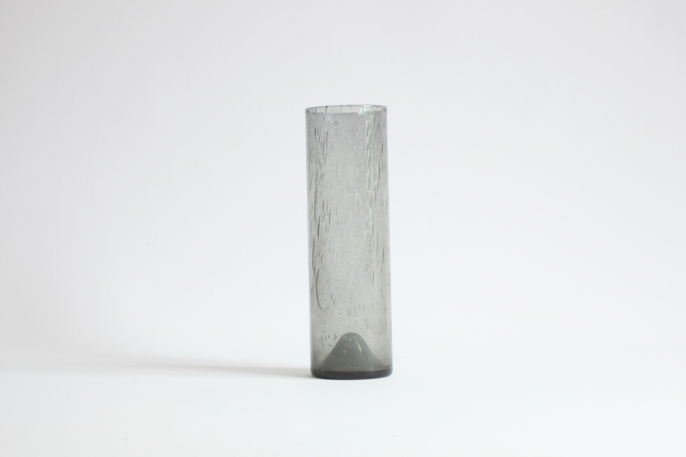 Erik Höglund cylinder glass vase for Pukeberg, Sweden, 1960s