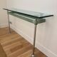 Metal and glass console, unique piece 1980