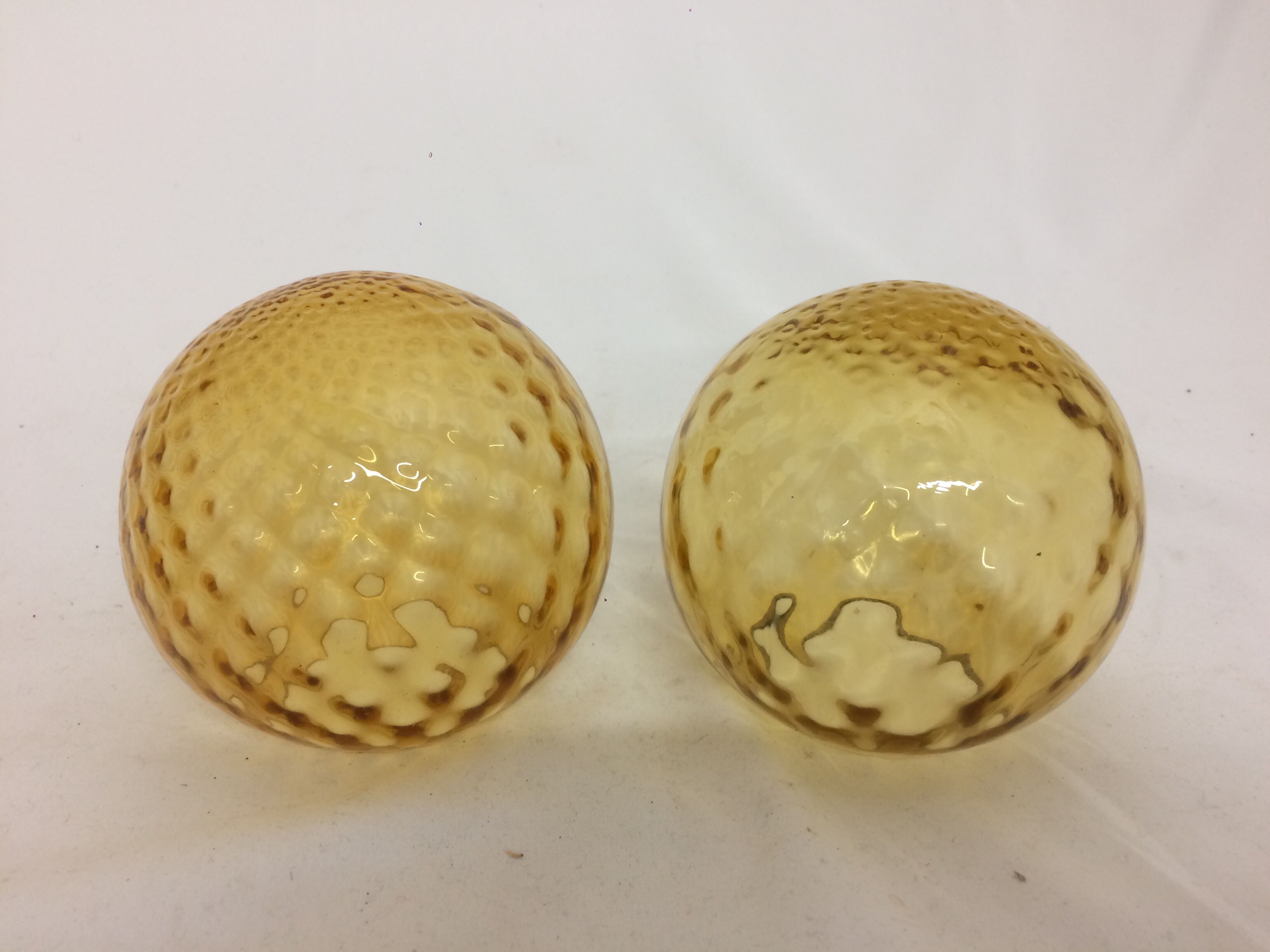 Vintage amber glass lamp globes