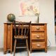 Old restored oak desk