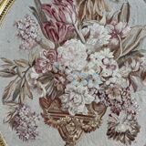 Gilded wooden screen and Napoleon III floral tapestry