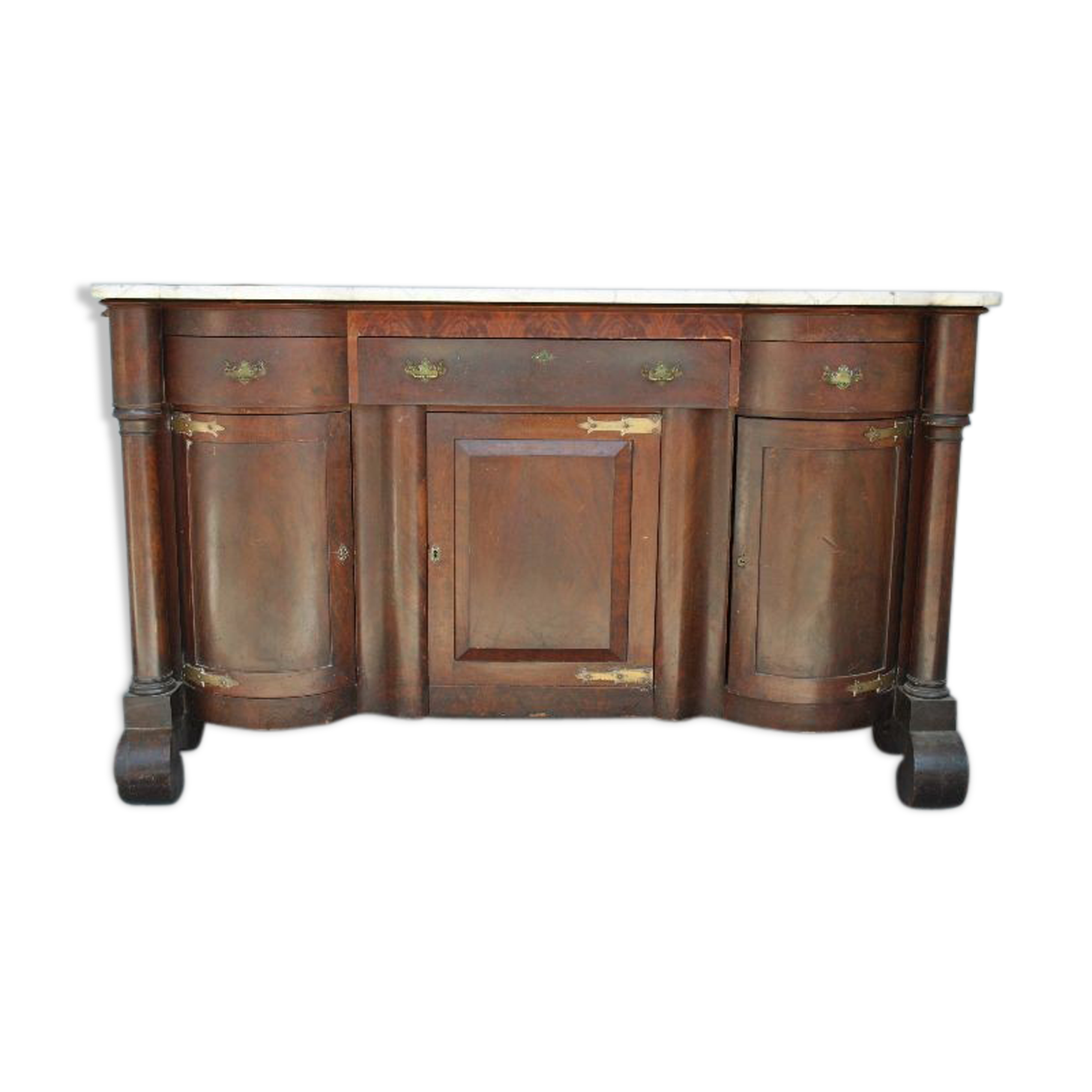 Credenza in mahogany door flame time XIX