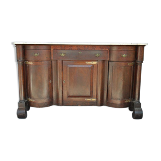 Credenza in mahogany door flame time XIX