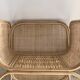 Amsterdam rattan armchair with U-shaped armrest, squared canework