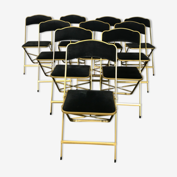 10 chaises pliables d’événementiel velours noir