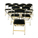 10 foldable black velvet event chairs