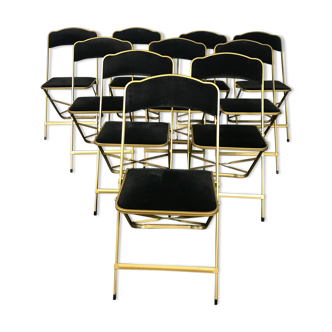 10 chaises pliables d’événementiel velours noir