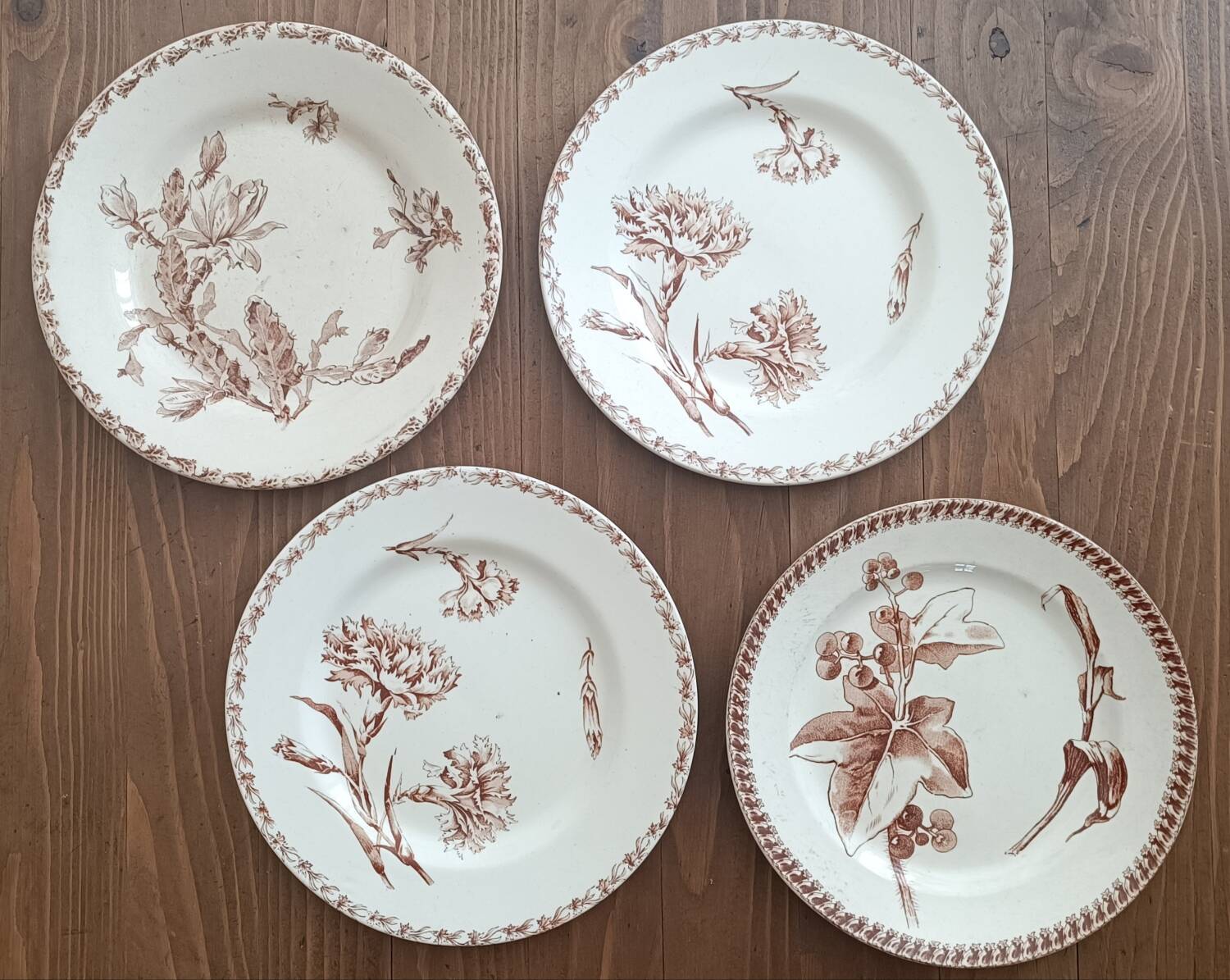 4 mismatched iron earth plates
