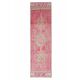 Vintage Turkish Oushak Handmade Wool Cotton Pink Runner Rug 86x306