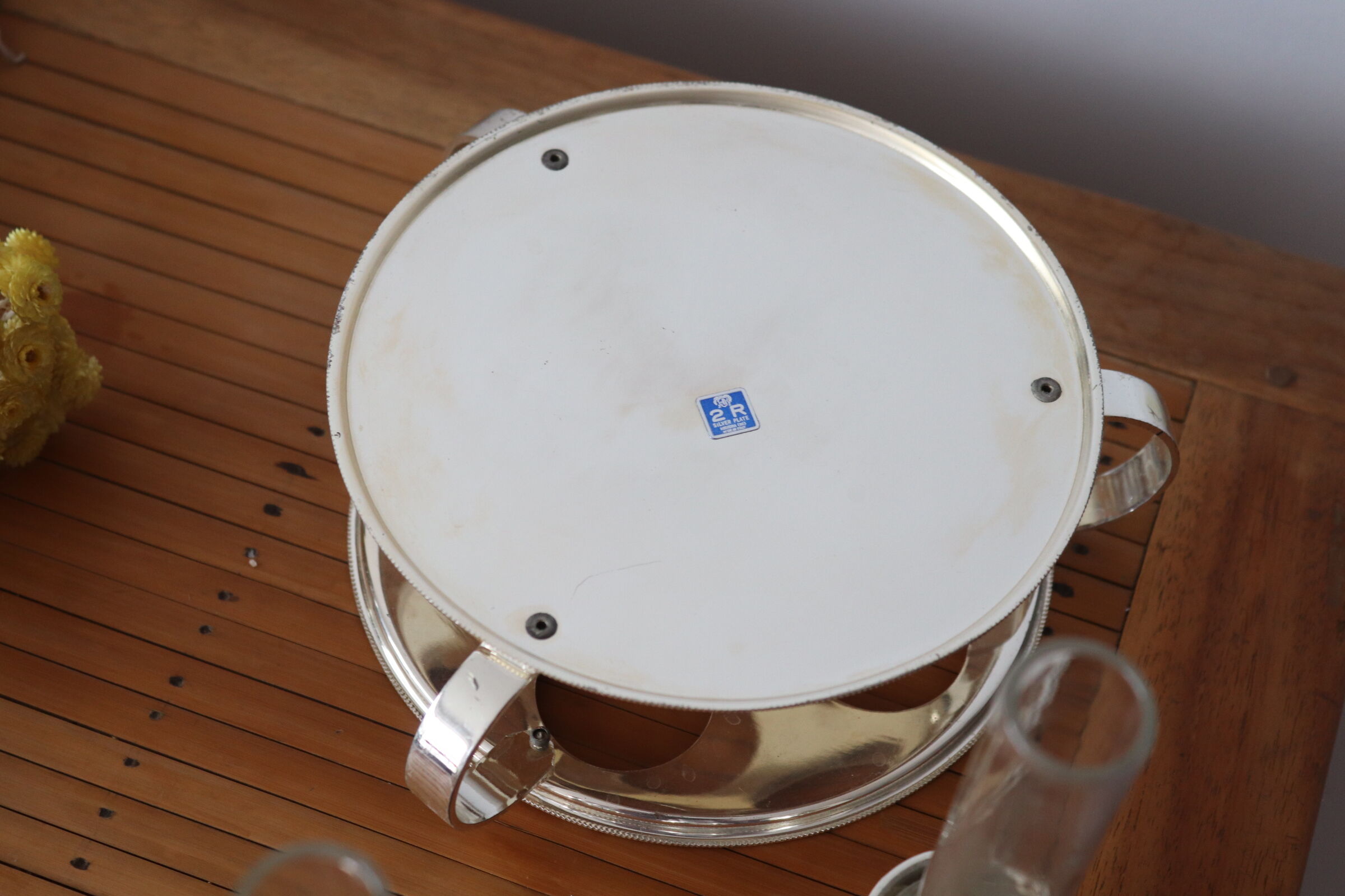 Vials and silver-plated vodka servant