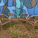 4 armchairs gondola café parisien bistrot vintage terrace 1980s