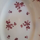 Oval dish with red floral decoration from the 40s