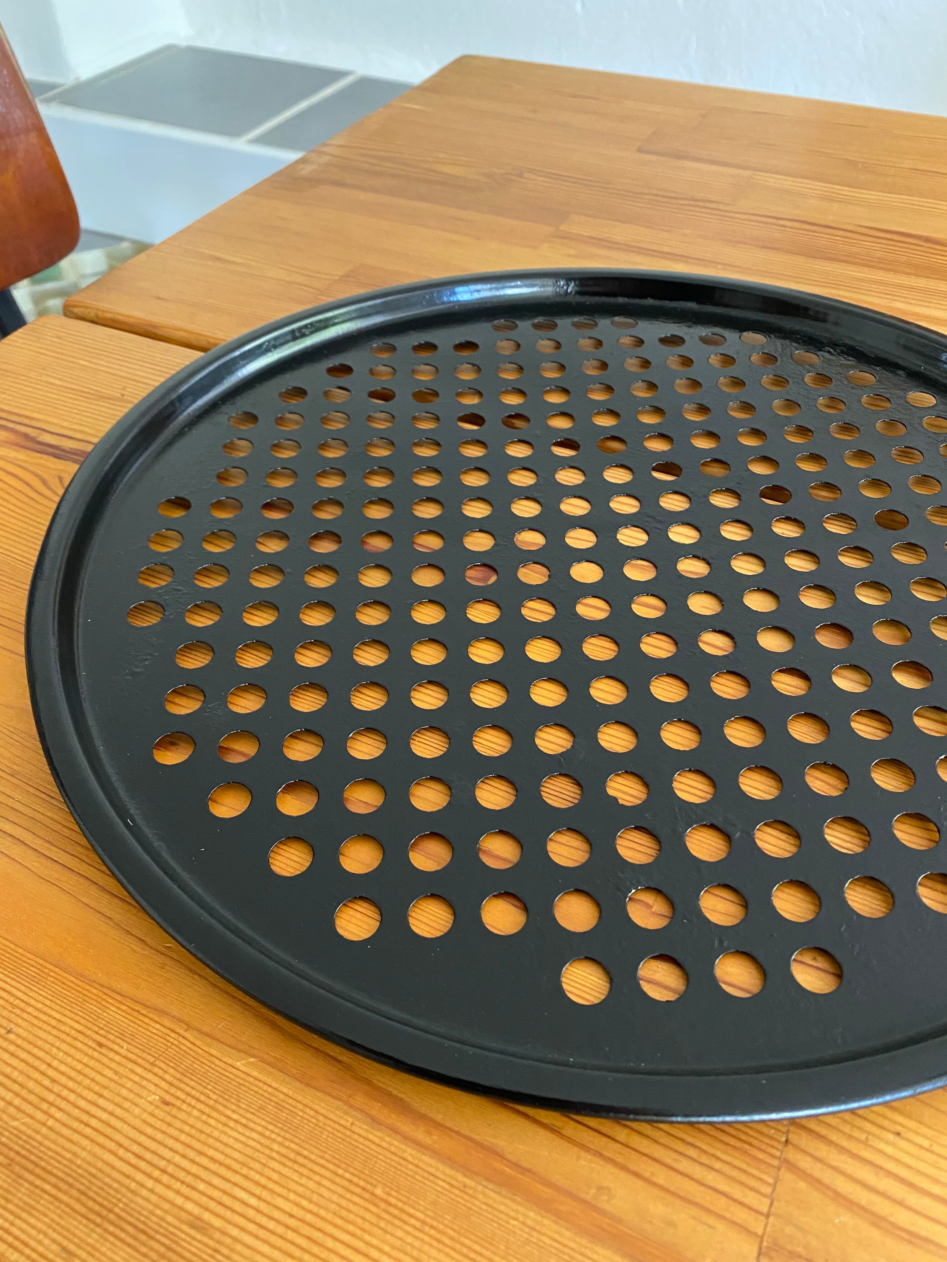 Vintage perforated metal tray