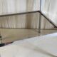 Side table in chrome metal and smoked glass - 70s/80s