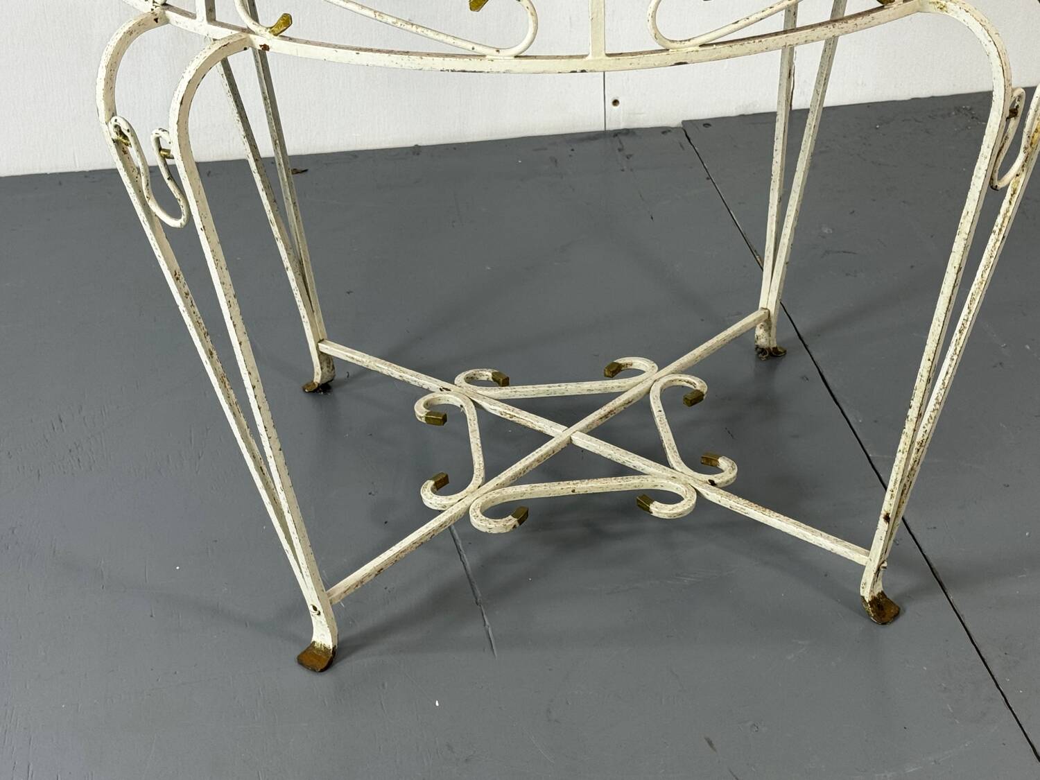 Side table in iron and glass in French Regency style, 1950s.
