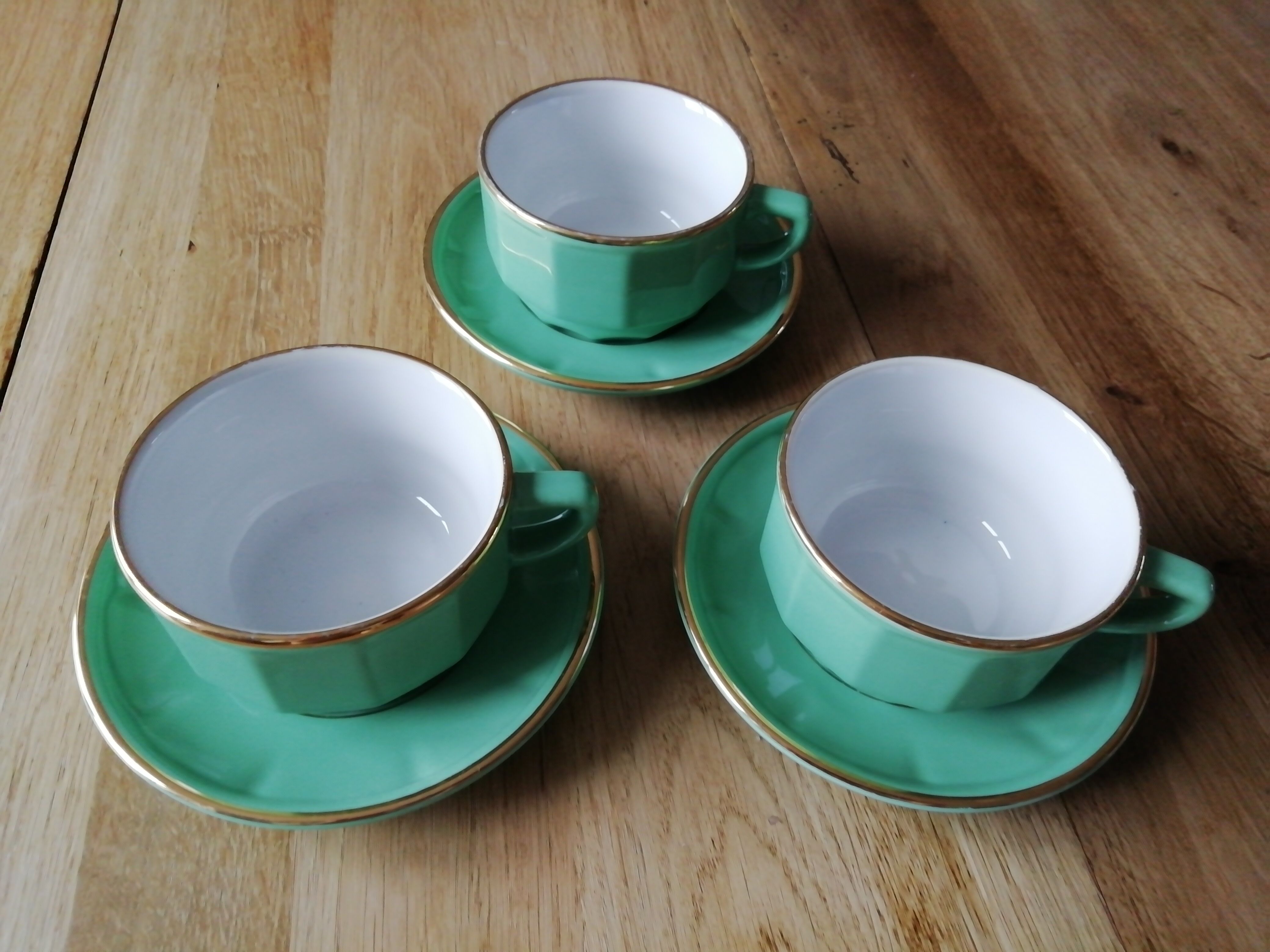 Set of 3 cups mint green bistro