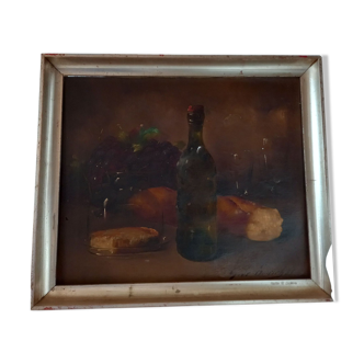 Table "wine, bread, cheese"