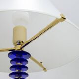 Auras Italian Brass and "Incamiciato" Murano Glass Ground Lamp, 1989