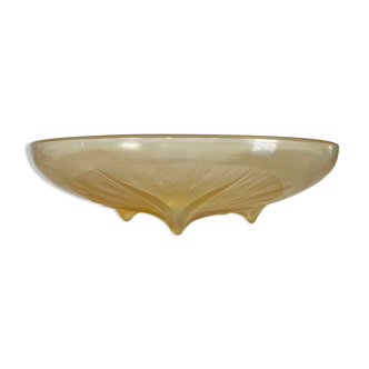 Lalique - coupe tripode volubilis jaune ambrée