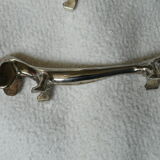 12 silver metal knife holders 6 dogs and 6 cats