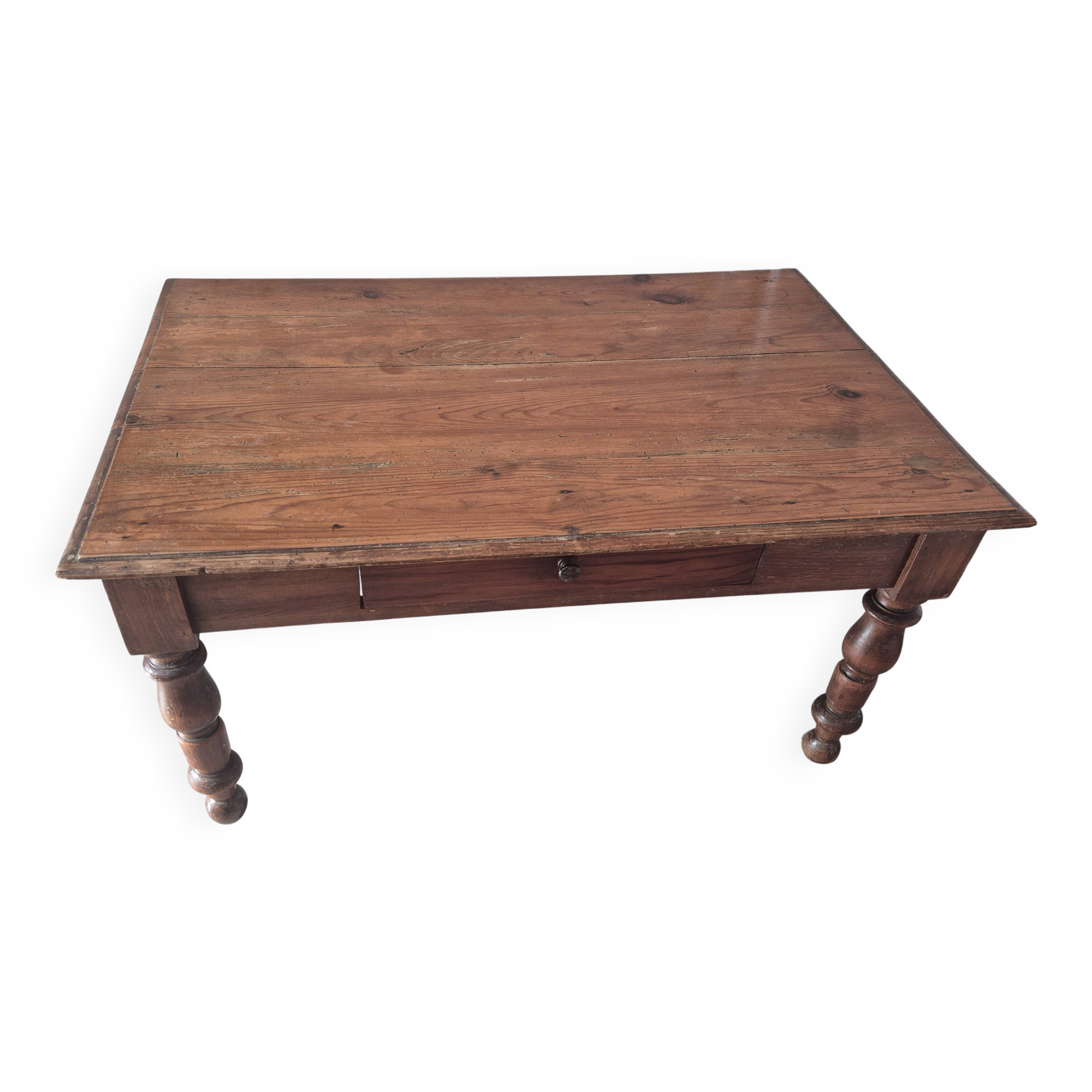 vintage wooden coffee table with a drawer