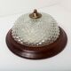 Ceiling light in glass, wood massif and brass of the 1960s