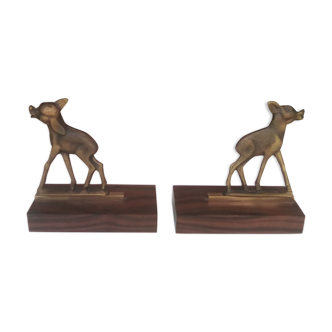 Serre livre anciens faon en bronze ciselé