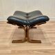 Leather ottoman "Scandinavian design" 1960.