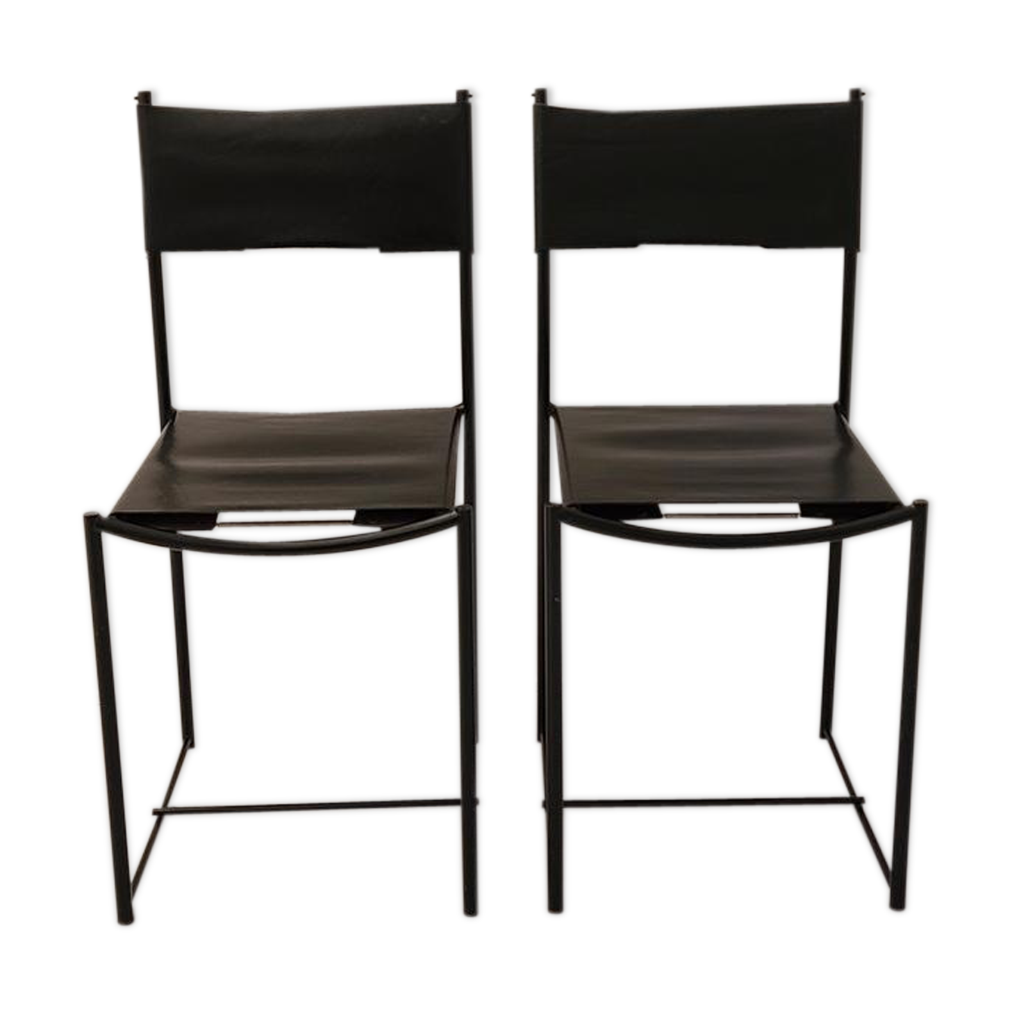 Pair of Natural Leather Chairs 'Spaghetti 101' by Giandomenico Belotti for Alias, 1970’s
