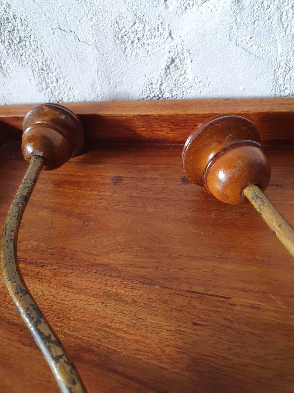 2 coat racks - wall hooks (wood and metal)